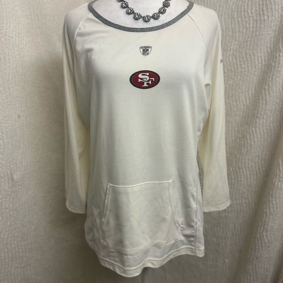 Reebok 49ers Sweatshirt Women’s XL White San Francisco NFL Pullover Logo Flaw - Picture 1 of 10